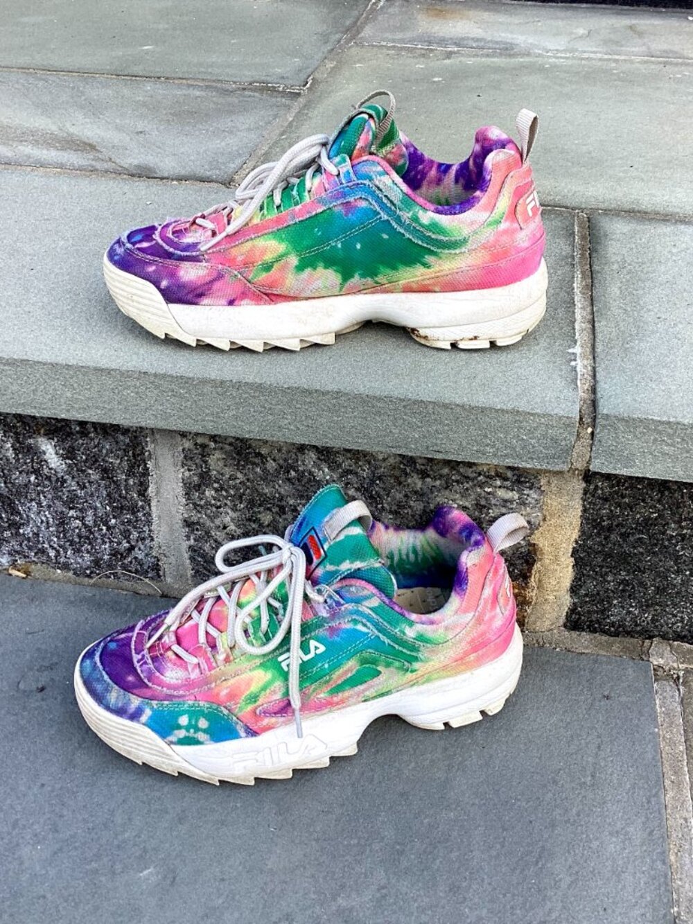 FILA Disruptor II Tie Dye Multicolor, Women's Size 7.5